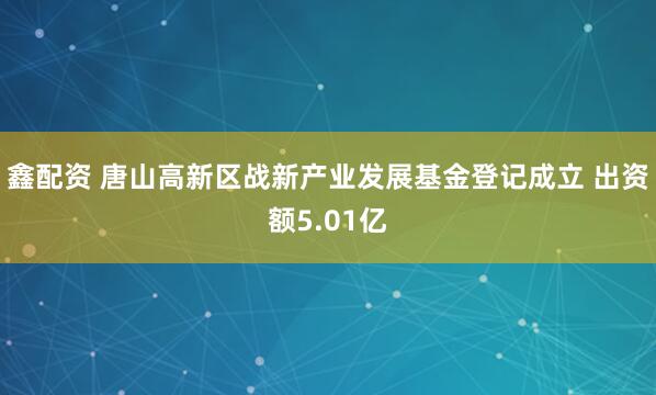 鑫配资 唐山高新区战新产业发展基金登记成立 出资额5.01亿